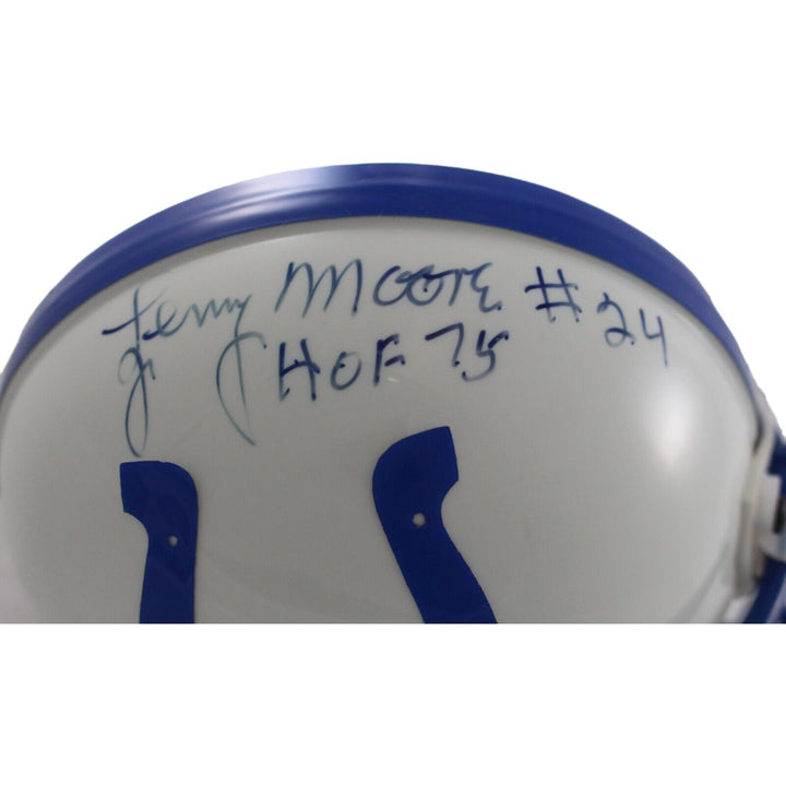 Lenny Moore Signed Colts VSR4 Authentic Mini Helmet HOF AS IS Beckett 44266 Image 2
