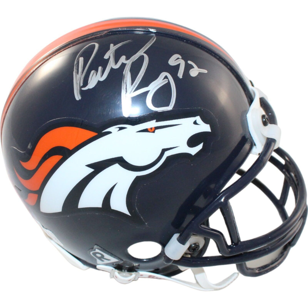 Bertrand Berry Autographed Denver Broncos VSR4 Mini Helmet Beckett 44203 Image 1