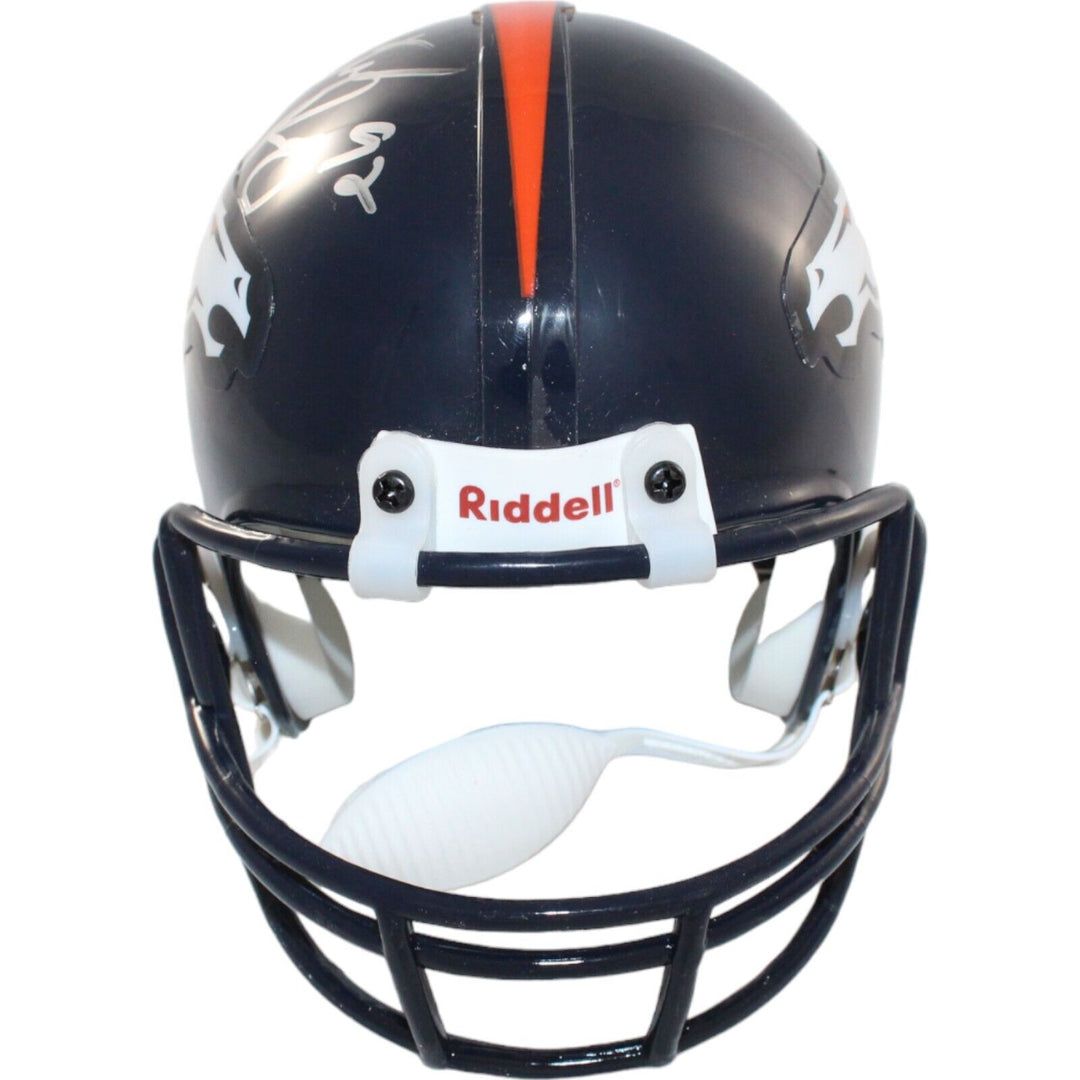 Bertrand Berry Autographed Denver Broncos VSR4 Mini Helmet Beckett 44203 Image 4