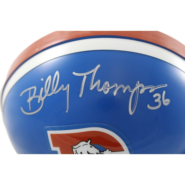 Billy Thompson Signed Denver Broncos VSR4 TB Replica Mini Helmet BAS 44249 Image 2
