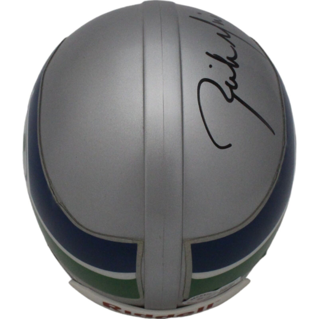 Rick Mirer Signed Seattle Seahawks VSR4 Replica Mini Helmet Beckett 44183 Image 3