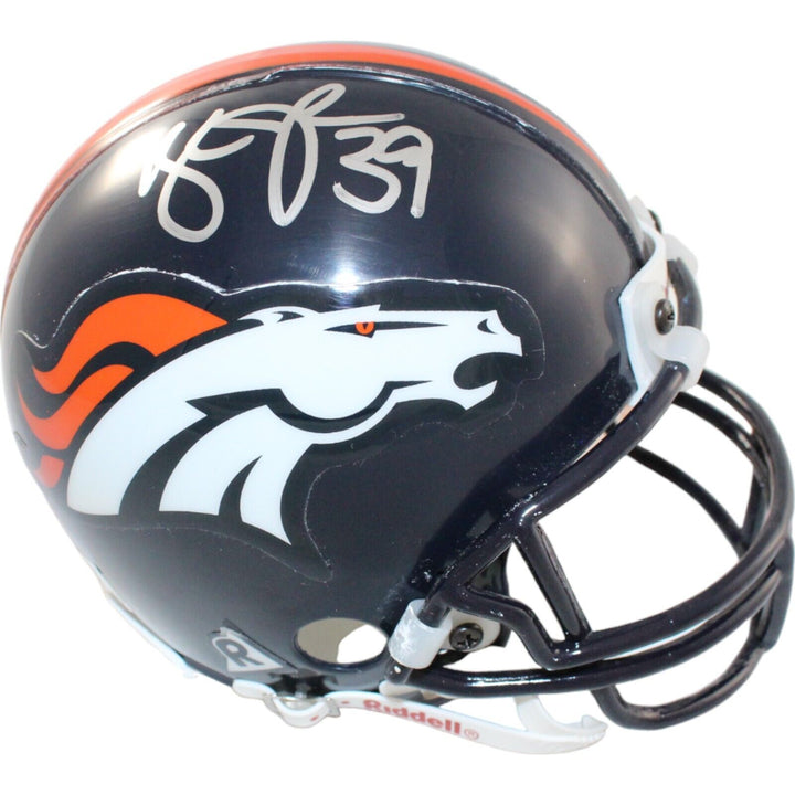 Kyle Johnson Autographed Denver Broncos VSR4 Mini Helmet Beckett 44208 Image 1