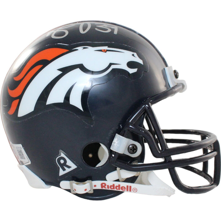 Kyle Johnson Autographed Denver Broncos VSR4 Mini Helmet Beckett 44208 Image 2