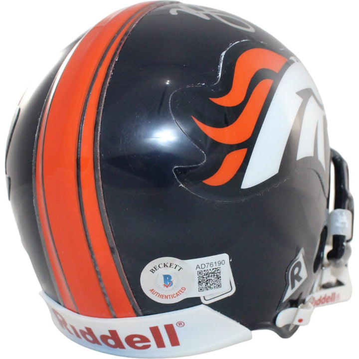 Kyle Johnson Autographed Denver Broncos VSR4 Mini Helmet Beckett 44208 Image 4