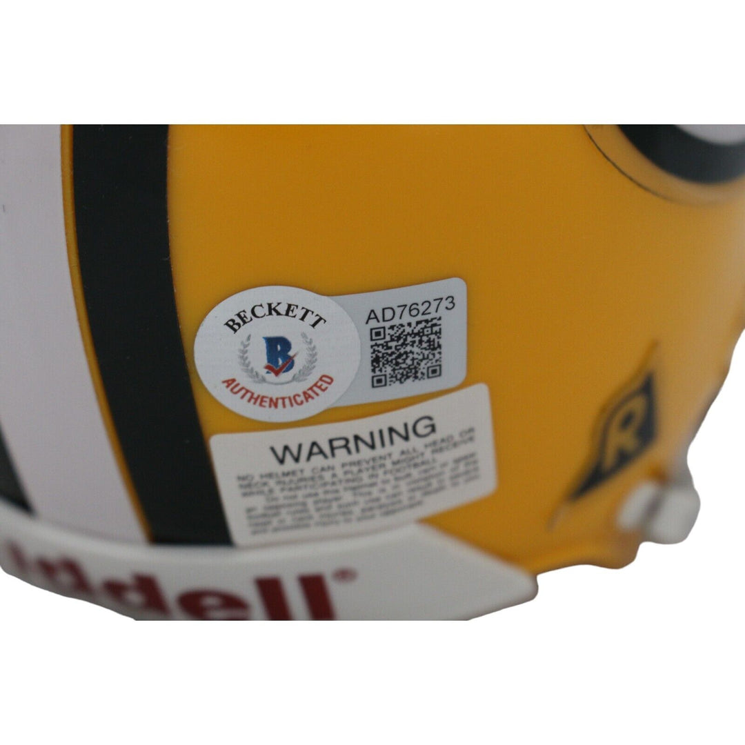 Sterling Sharpe Signed Green Bay Packers VSR4 Authentic Mini Helmet BAS 44185 Image 4