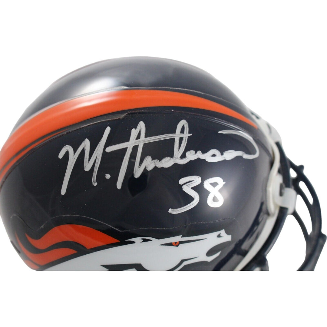 Mike Anderson Signed Denver Broncos VSR4 Authentic Mini Helmet BAS 44270 Image 2