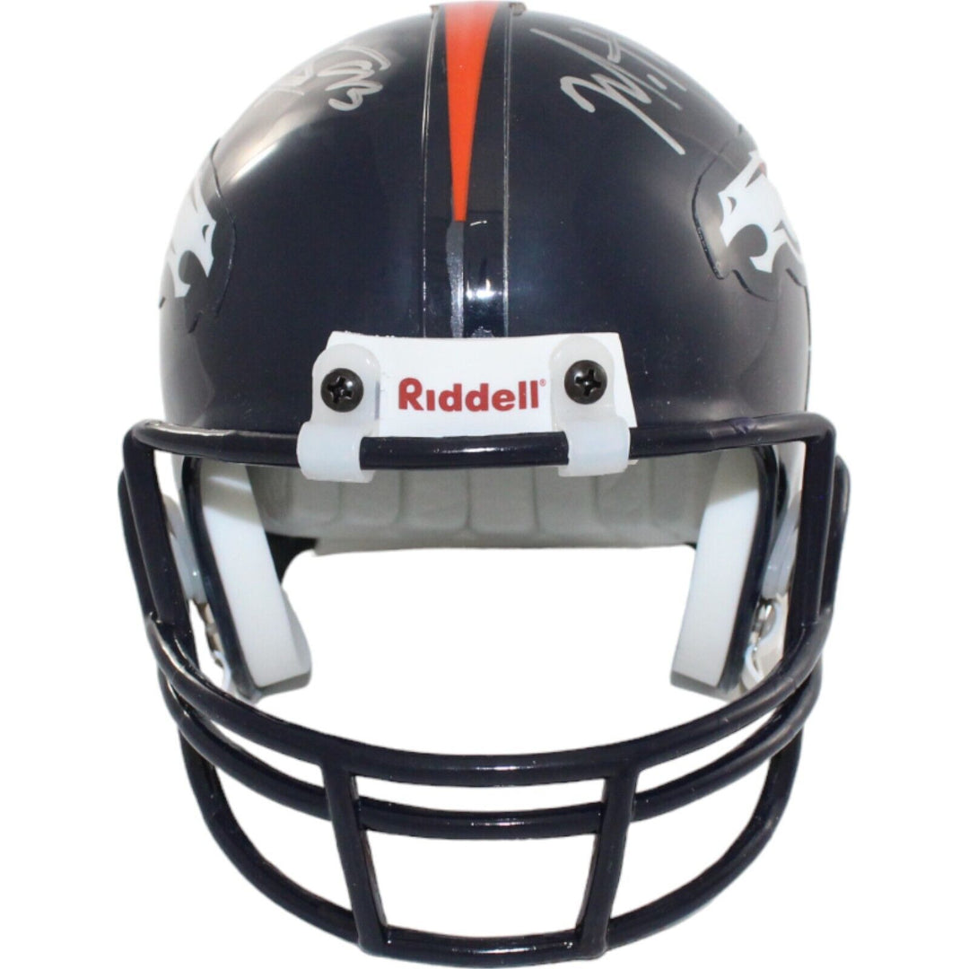 Trevor Pryce & Mike Anderson Signed Broncos VSR4 Mini Helmet BAS 44226 Image 5