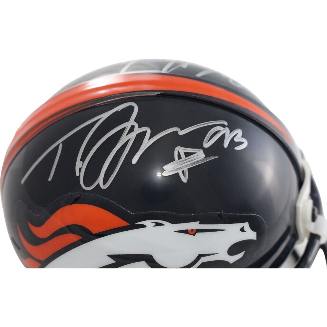 Trevor Pryce & Mike Anderson Signed Broncos VSR4 Mini Helmet BAS 44226 Image 7