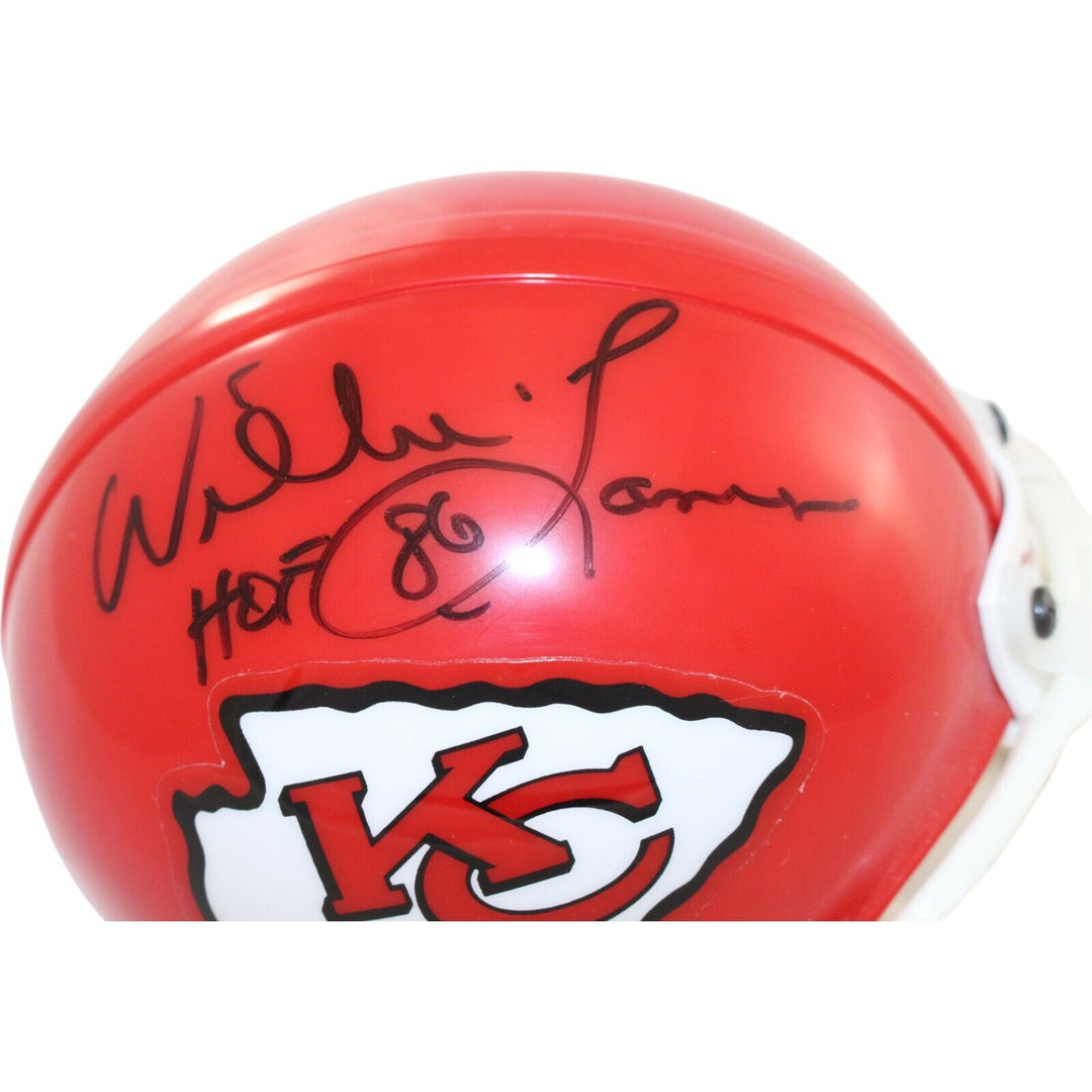Willie Lanier Signed Kansas City Chiefs VSR4 Replica Mini Helmet HOF BAS 44230 Image 6
