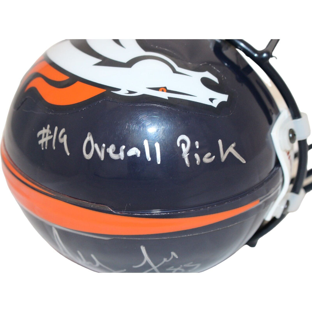 Ashley Lelie Signed Denver Broncos VSR4 Mini Helmet 19th Pick BAS 44174 Image 3