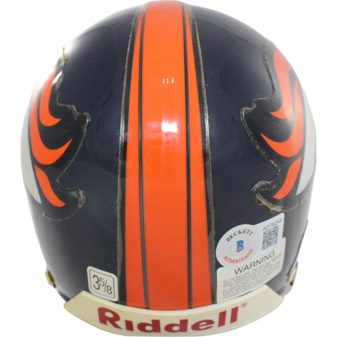 Bill Romanowski Signed Denver Broncos VSR4 replica Mini Helmet BAS 44175 Image 3