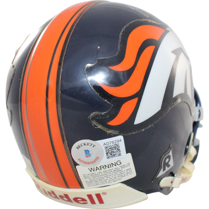 Bill Romanowski Signed Denver Broncos VSR4 replica Mini Helmet BAS 44175 Image 4