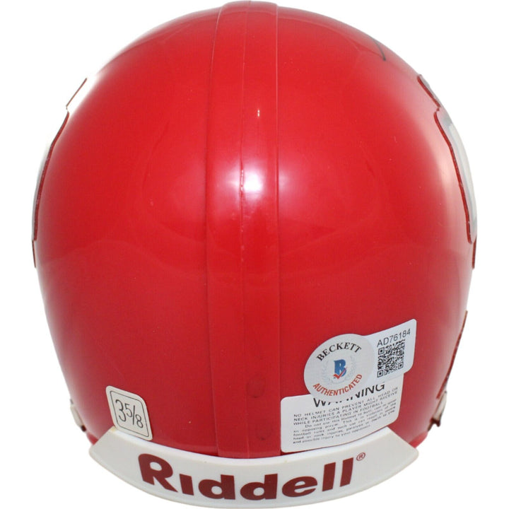 Neil Smith Signed Kansas City Chiefs VSR4 Replica Mini Helmet Beckett 44211 Image 2