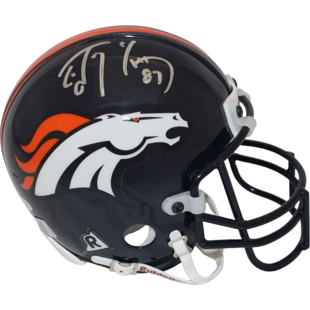 Ed McCaffrey Autographed Denver Broncos VSR4 Mini Helmet Beckett 44171 Image 1