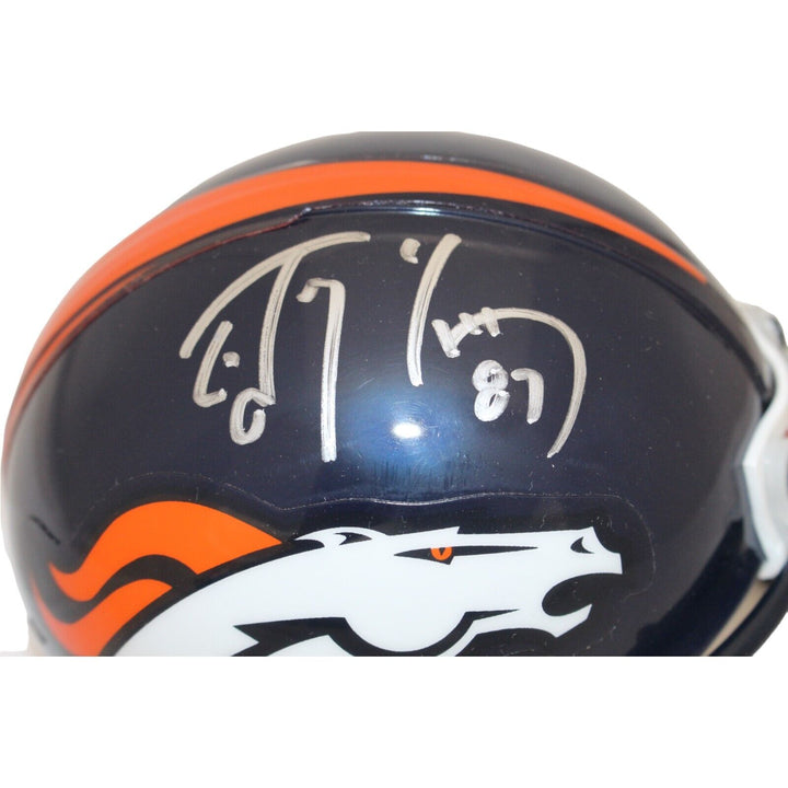 Ed McCaffrey Autographed Denver Broncos VSR4 Mini Helmet Beckett 44171 Image 2