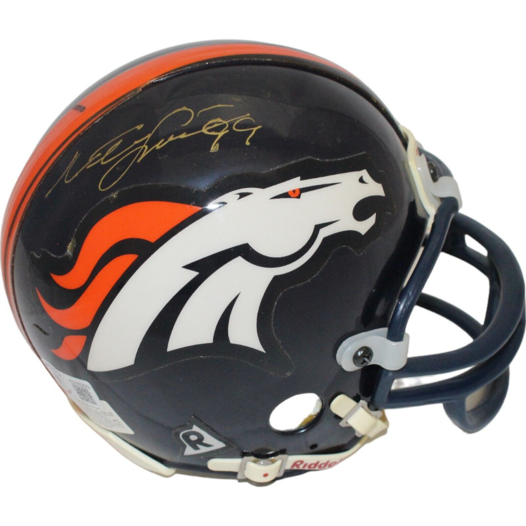 Neil Smith Autographed Denver Broncos VSR4 Replica Mini Helmet BAS 44176 Image 1