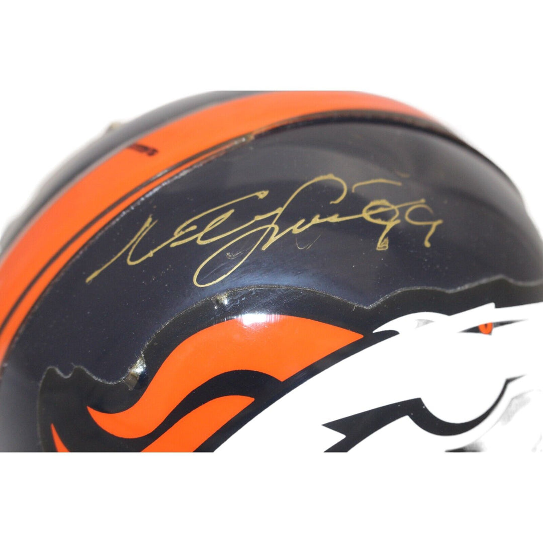 Neil Smith Autographed Denver Broncos VSR4 Replica Mini Helmet BAS 44176 Image 2
