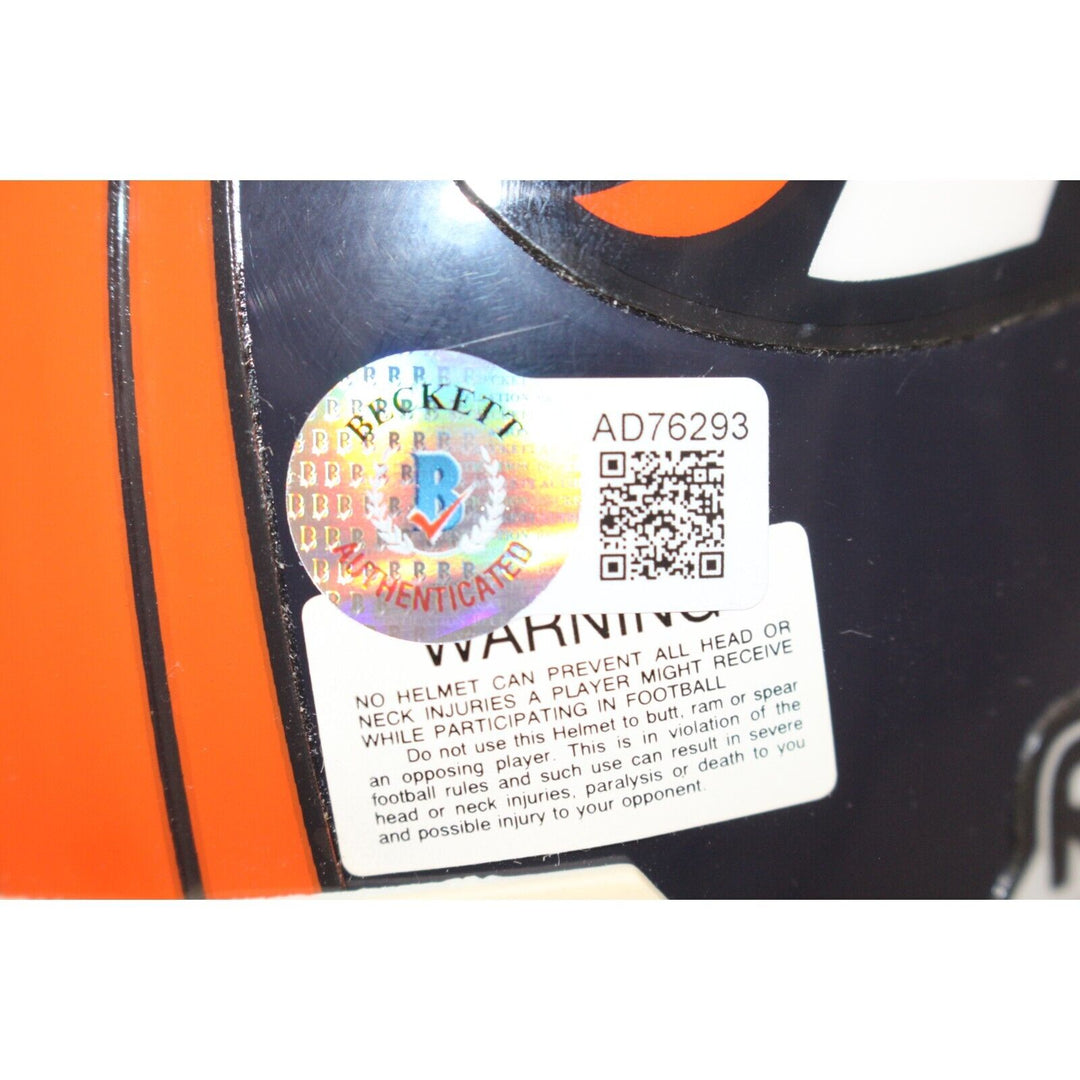Neil Smith Autographed Denver Broncos VSR4 Replica Mini Helmet BAS 44176 Image 6