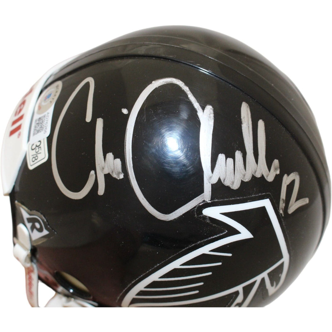 Chris Chandler Signed Atlanta Falcons VSR4 TB Authentic Mini Helmet BAS 44168 Image 6