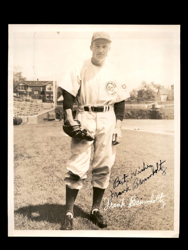 Frank Baumholtz JSA Signed 1951 Vintage WBKB Lucky Fan 8x10 Photo Autograph Cubs Image 1