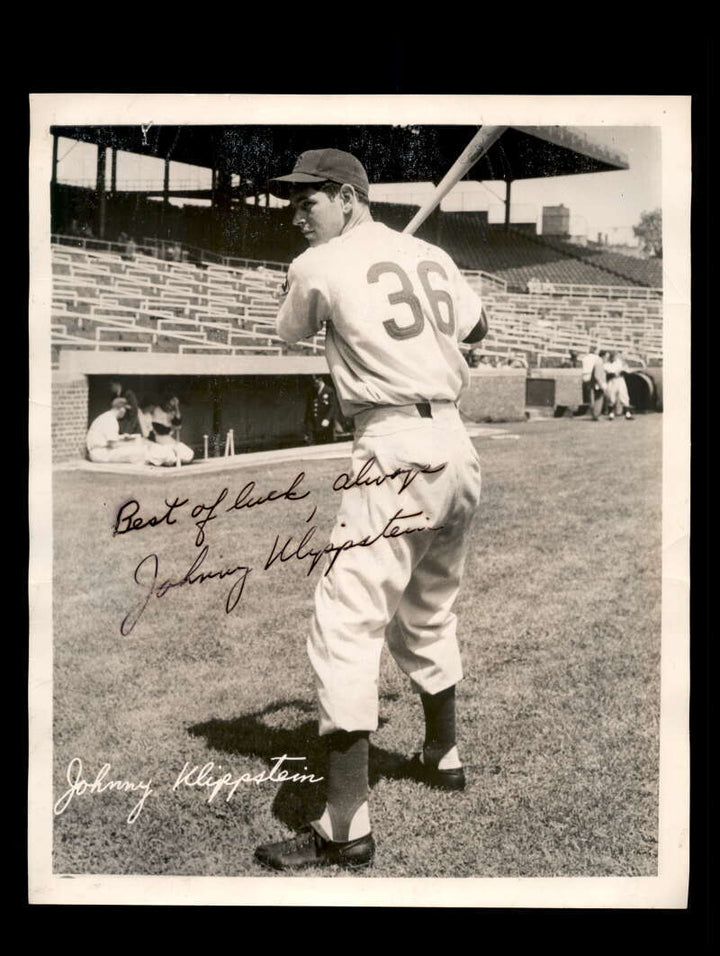 Johnny Klippstein JSA Signed 1951 Vintage WBKB Lucky Fan 8x10 Photo Cubs Image 1