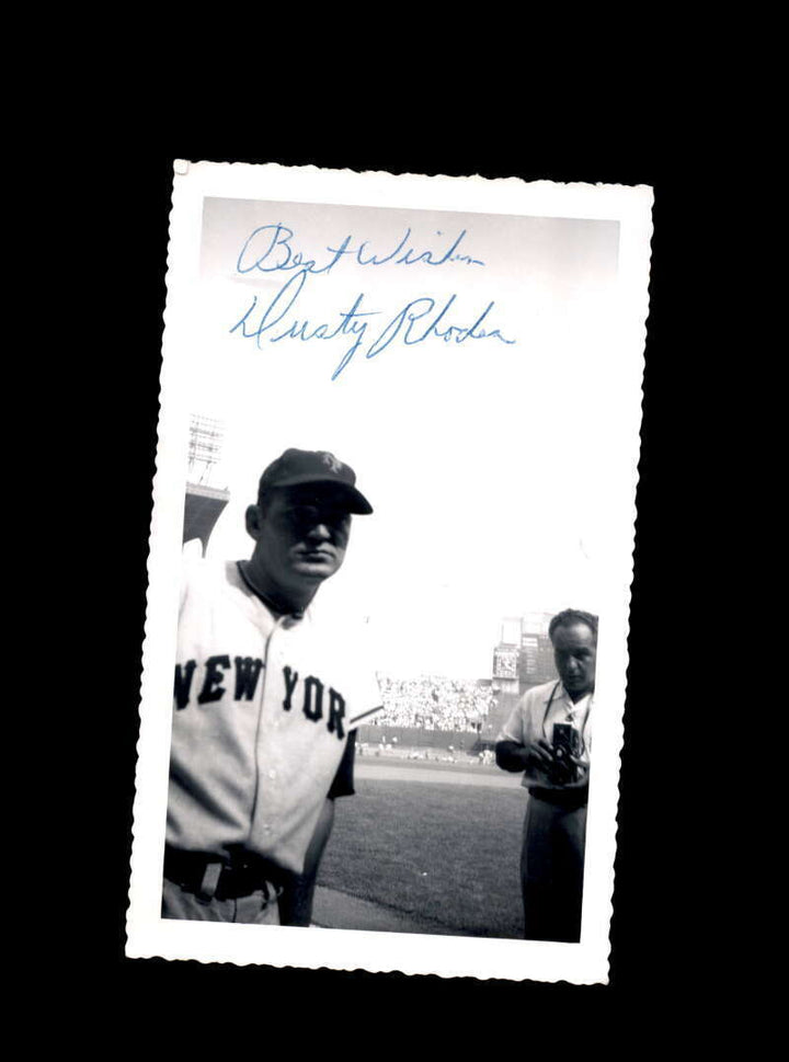 Dusty Rhodes JSA Coa Signed Vintage 4x6 1950`s New York Giants Original Photo  Image 1