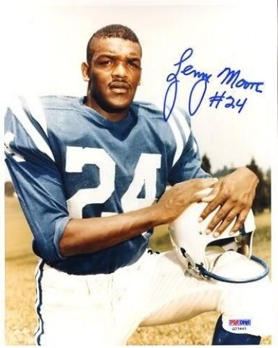 Lenny Moore Colts Hof Signed Psa/dna  8x10 Photo Autograph Authentic  Image 1