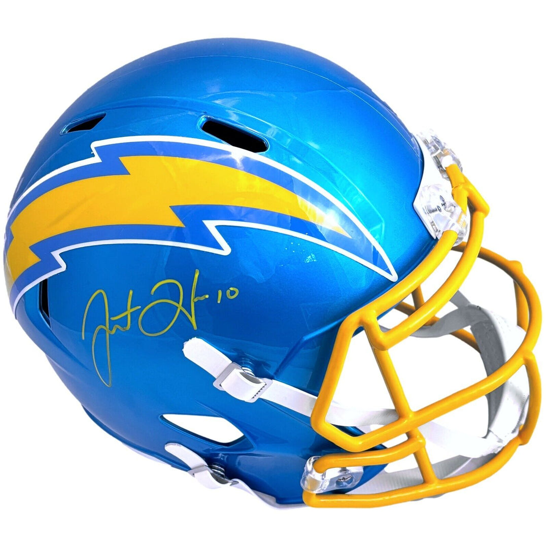 Justin Herbert Autographed Los Angeles Chargers Full Size Helmet BAS Signed Image 1