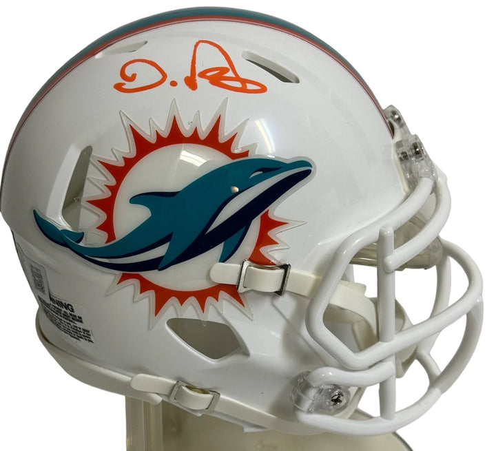 DeVon Achane Autographed Miami Dolphins Speed Mini Helmet (Beckett) Image 1