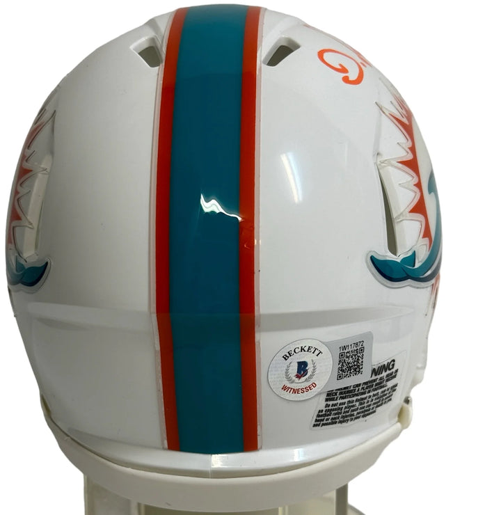 DeVon Achane Autographed Miami Dolphins Speed Mini Helmet (Beckett) Image 2