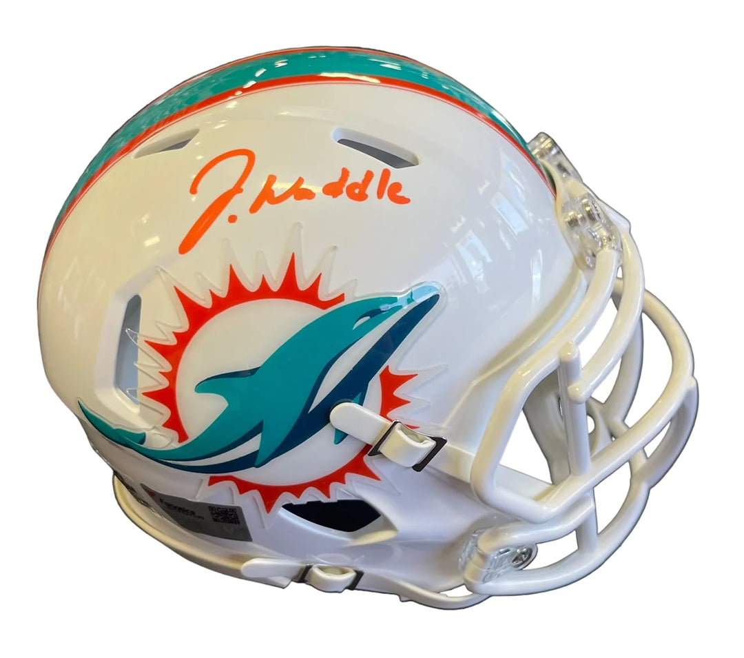 Jaylen Waddle Autographed Miami Dolphins Speed Mini Helmet (Fanatics) Image 1