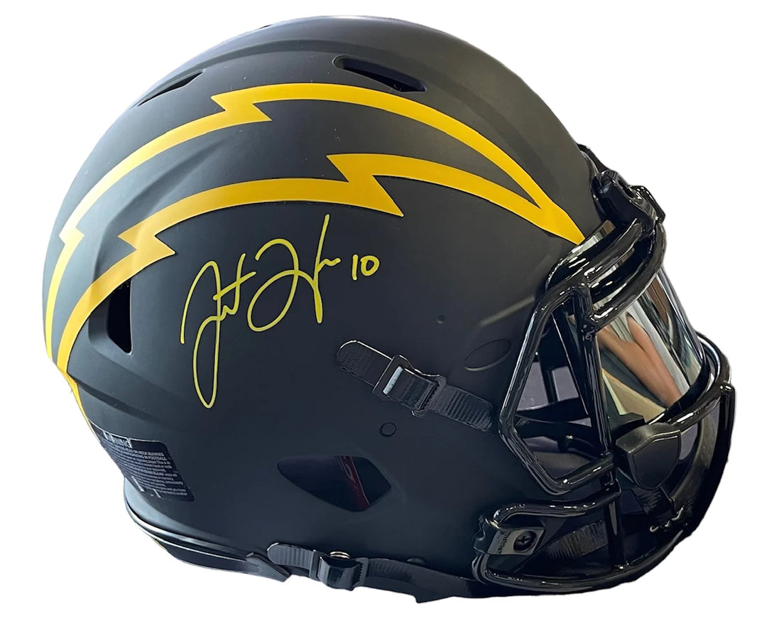 Justin Herbert Autographed Los Angeles Chargers Eclipse Full Size Authentic Helm Image 1