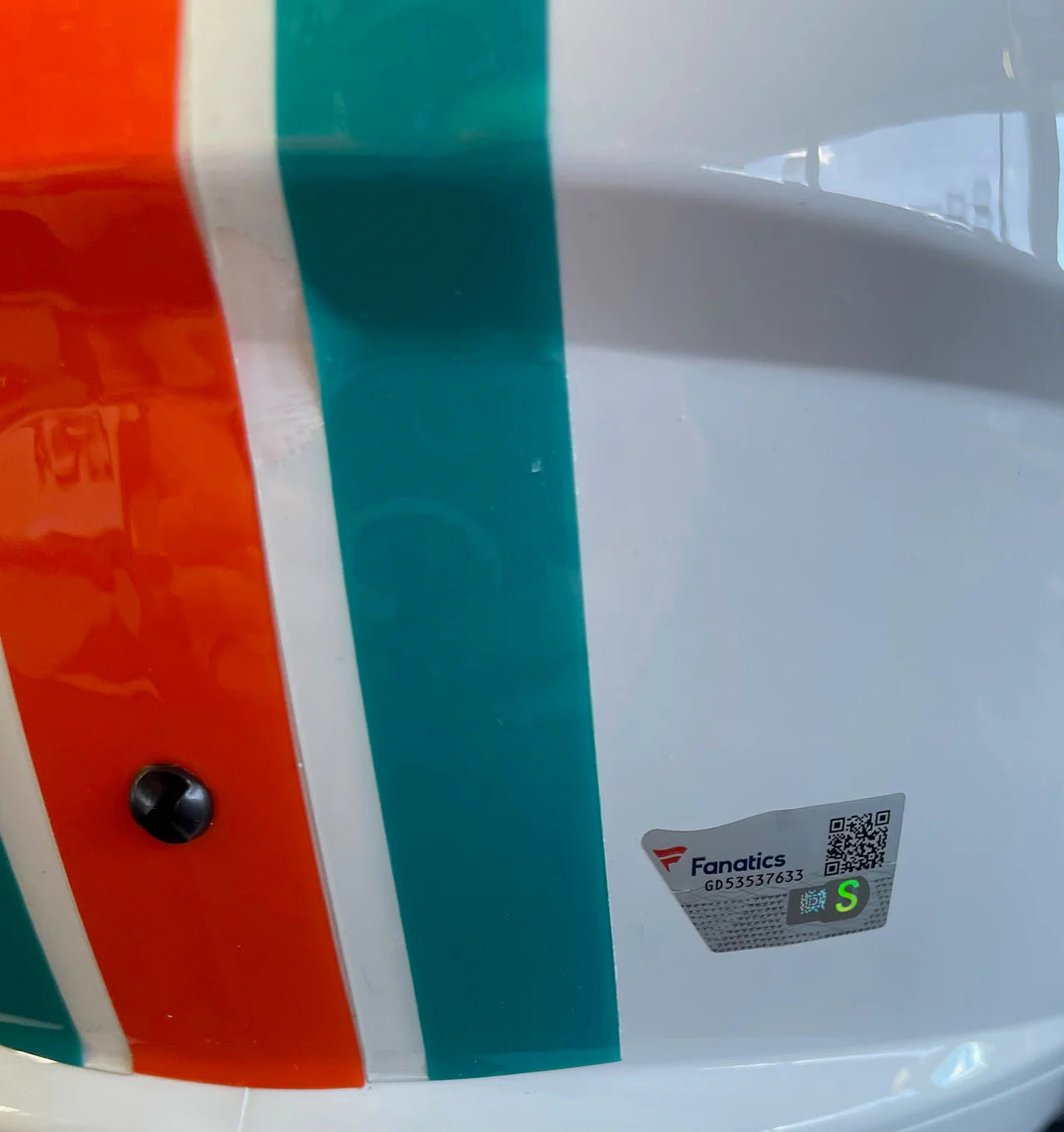 Jaylen Waddle Autographed Miami Dolphins Throwback Full Size Helmet (Fanatics) Image 2