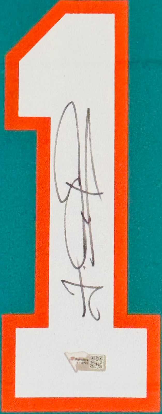 Tua Tagovailoa Autographed Framed Miami Dolphins Jersey (Fanatics) Image 2