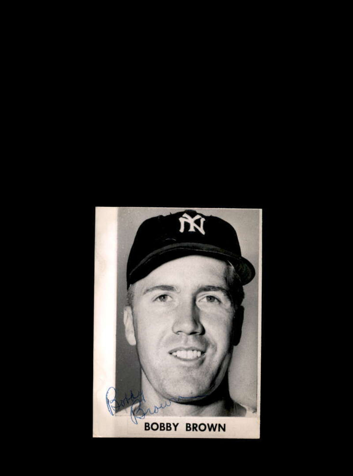 Bobby Brown JSA Coa Signed Vintage 3x4 1950 Original New York Yankees Photo  Image 1