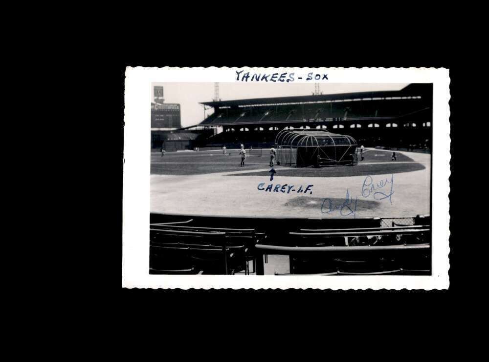 Andy Carey JSA Coa Signed Vintage 4x5 1950`s New York Yankees Original Photo  Image 1