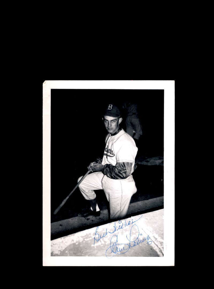 Clem Labine JSA Coa Signed Vintage 4x5 1950`s Brookyln Dodgers Original Photo  Image 1