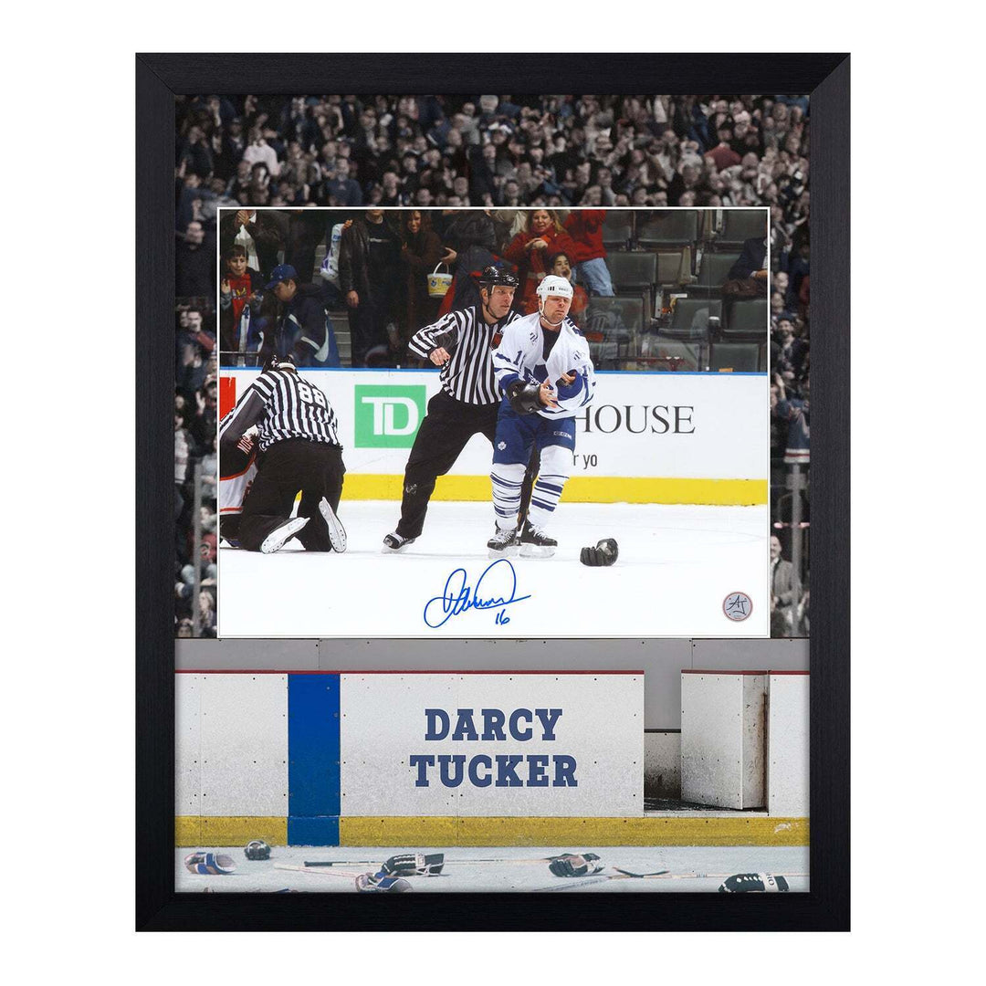 Darcy Tucker Signed Toronto Maple Leafs Penalty Box 19x23 Frame Image 1