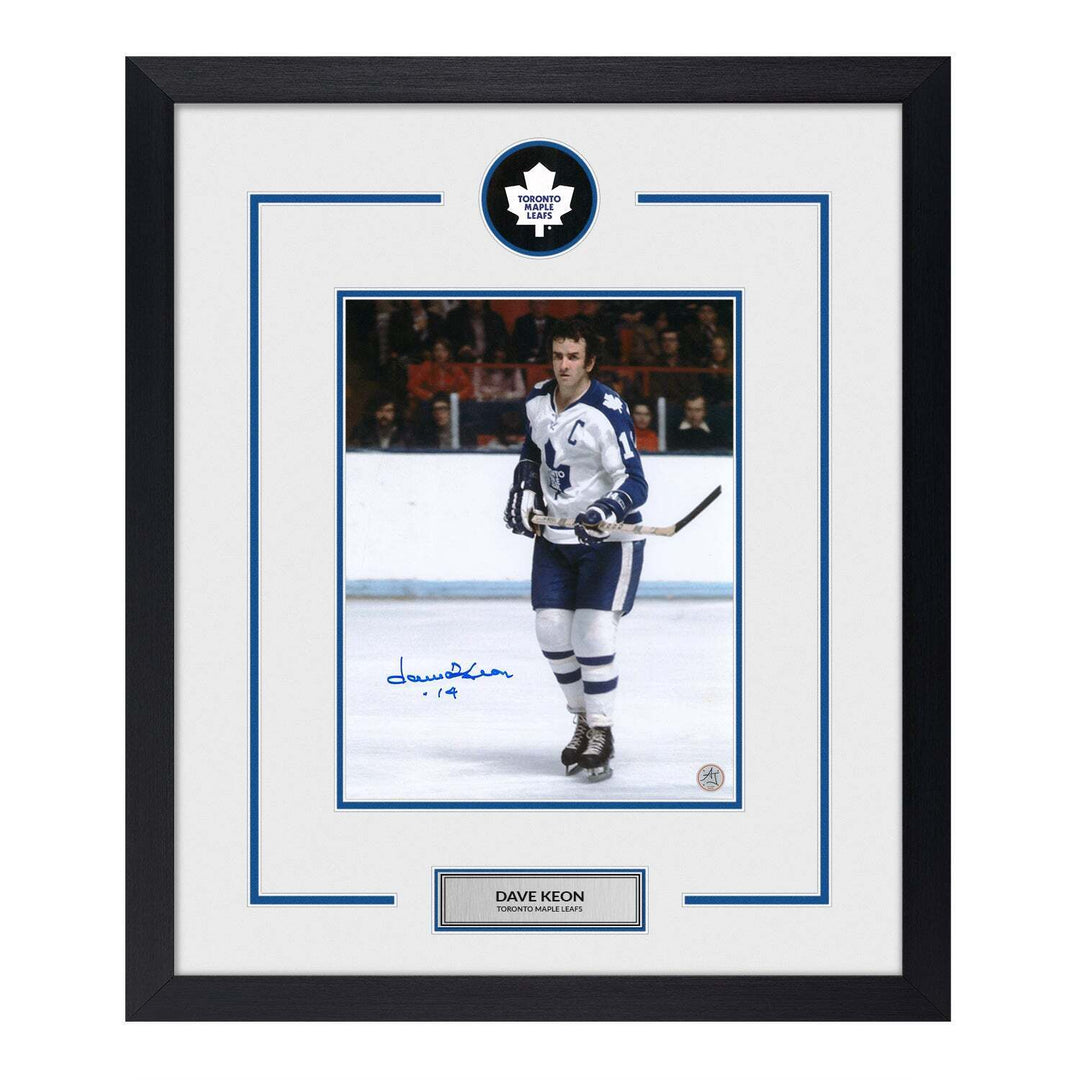 Dave Keon Signed Toronto Maple Leafs Puck Logo 23x27 Frame Image 1