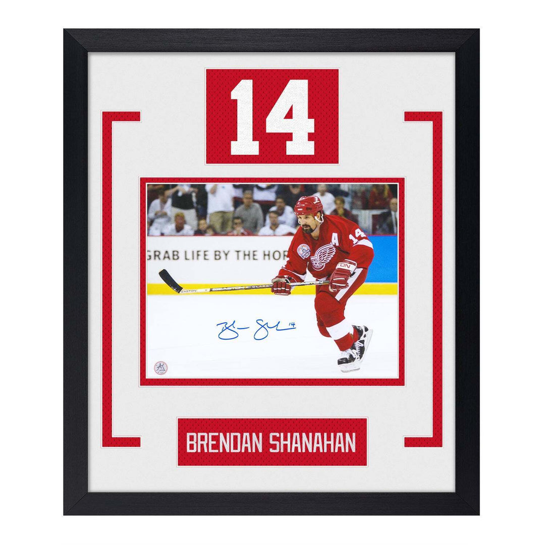 Brendan Shanahan Signed Detroit Red Wings Authentic Number 23x27 Frame Image 1