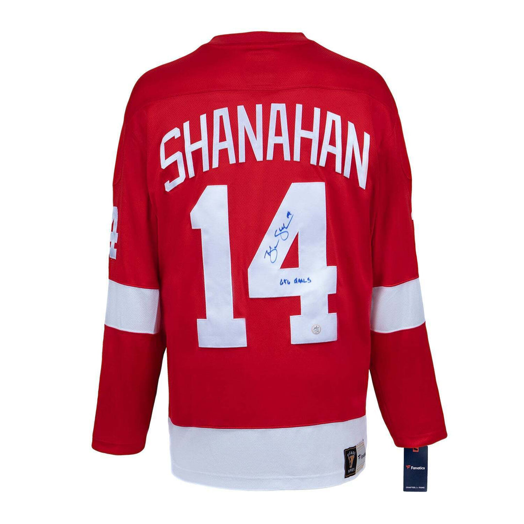 Brendan Shanahan Signed Detroit Red Wings Retro Fanatics Jersey with Goals Note Image 1