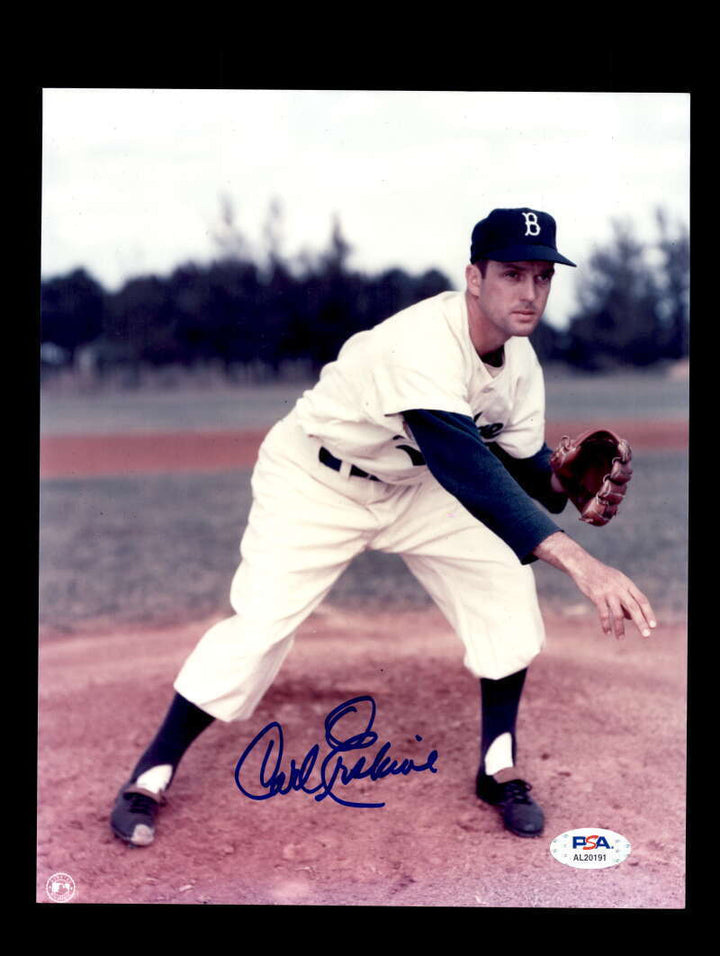 Carl Erskine PSA DNA Signed  8x10 Photo Autograph Dodgers Image 1