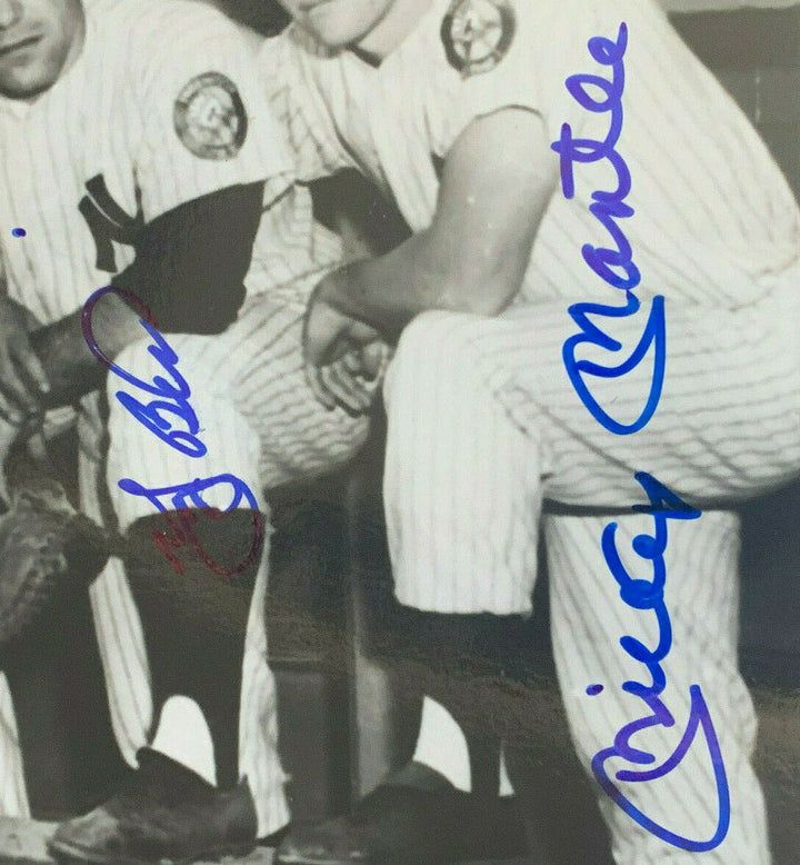 1952 Mickey Mantle Yogi Berra Yankees Team Signed 8x10 photo framed 8 Auto PSA Image 2