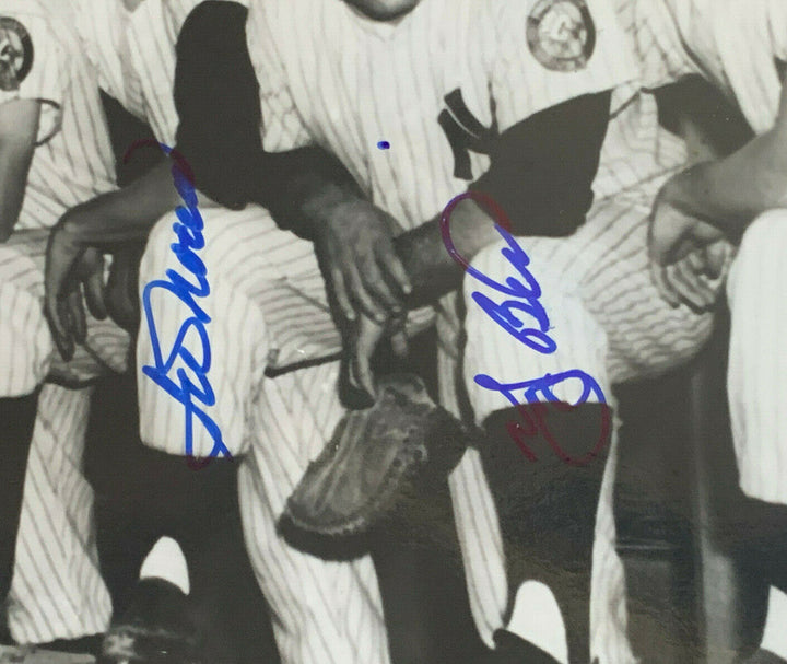 1952 Mickey Mantle Yogi Berra Yankees Team Signed 8x10 photo framed 8 Auto PSA Image 3