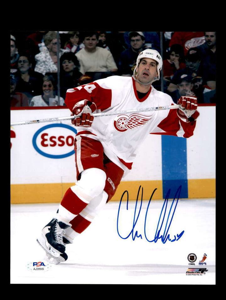 Chris Chelios PSA DNA Signed Coa 8x10 Autograph Photo Red Wings Image 1