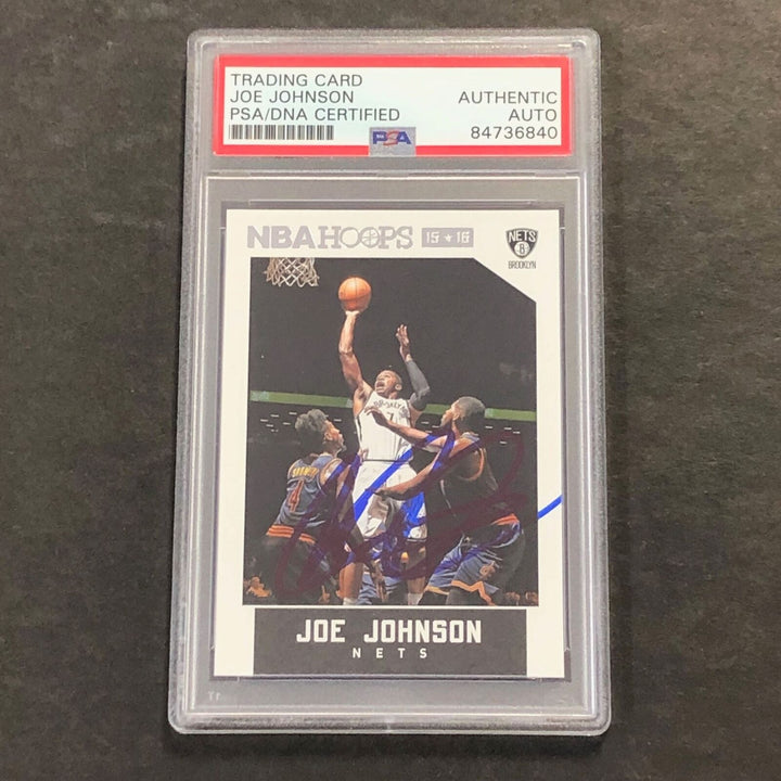 2015-16 Panini Hoops #173 Joe Johnson Signed Card PSA Slabbed Nets Image 1