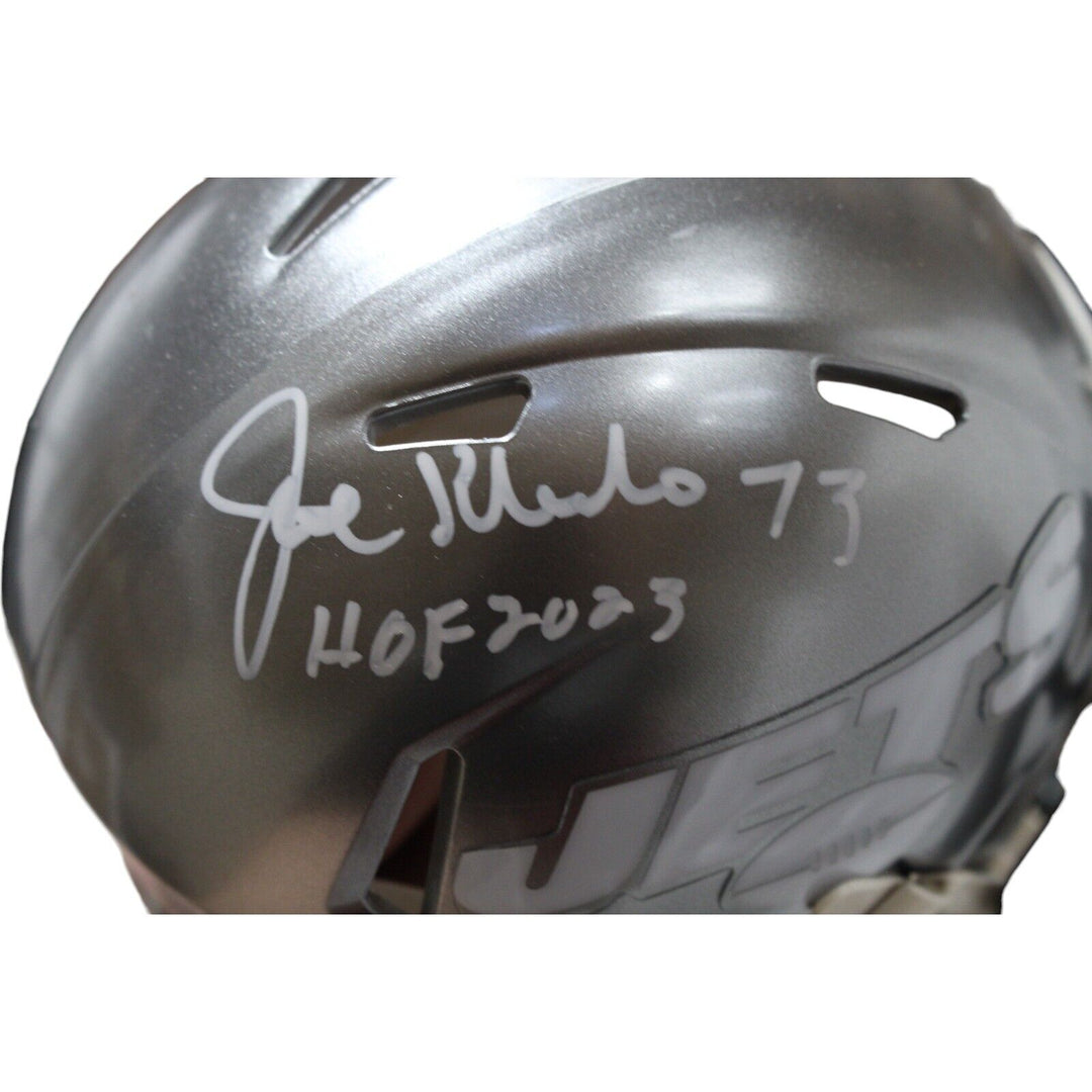 Joe Klecko Autographed/Signed New York Jets Flash Mini Helmet Beckett 43029 Image 2