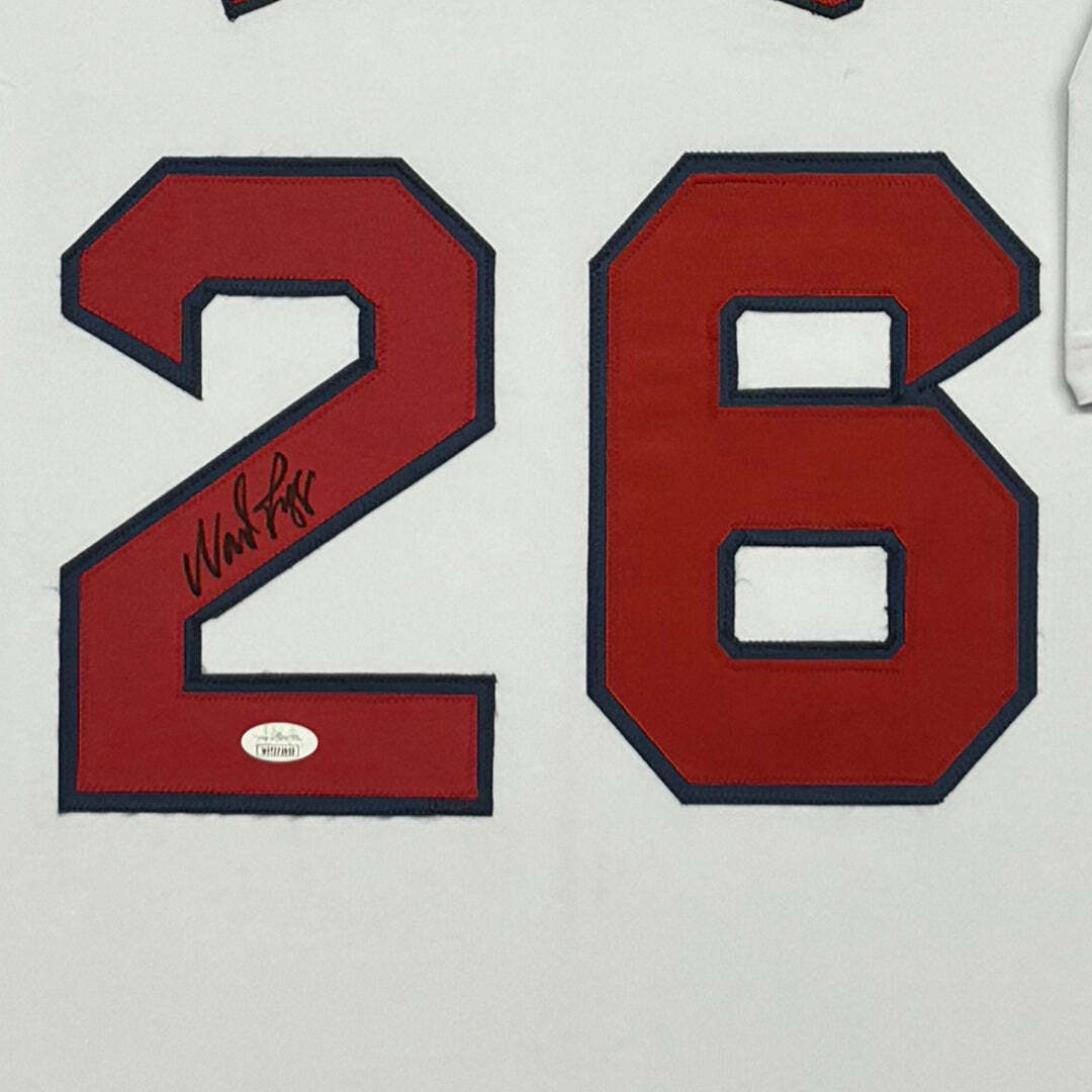 Wade Boggs Signed Boston White Custom Suede Matte Framed Baseball Jersey Image 2
