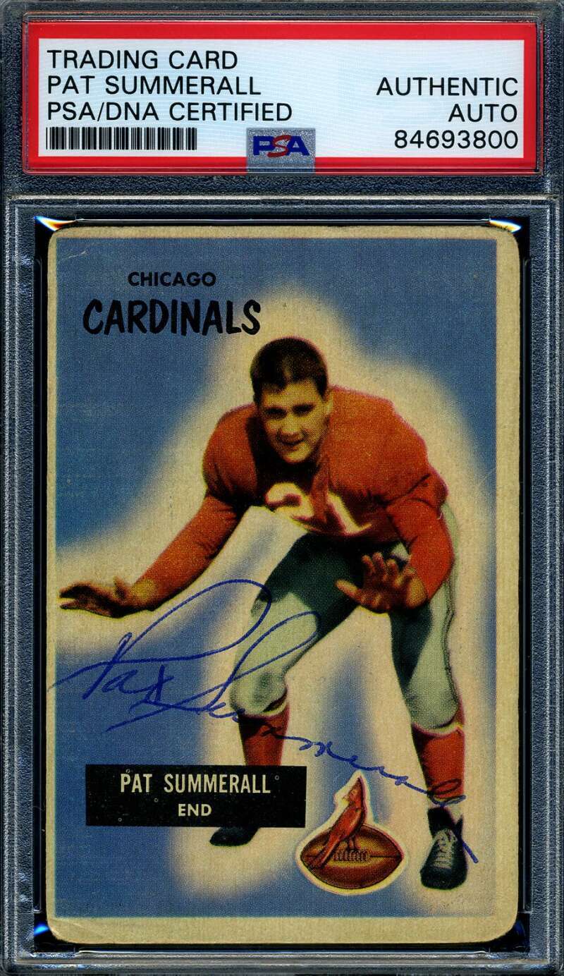 Pat Summerall PSA DNA Signed 1955 Bowman Rookie Autograph Image 1