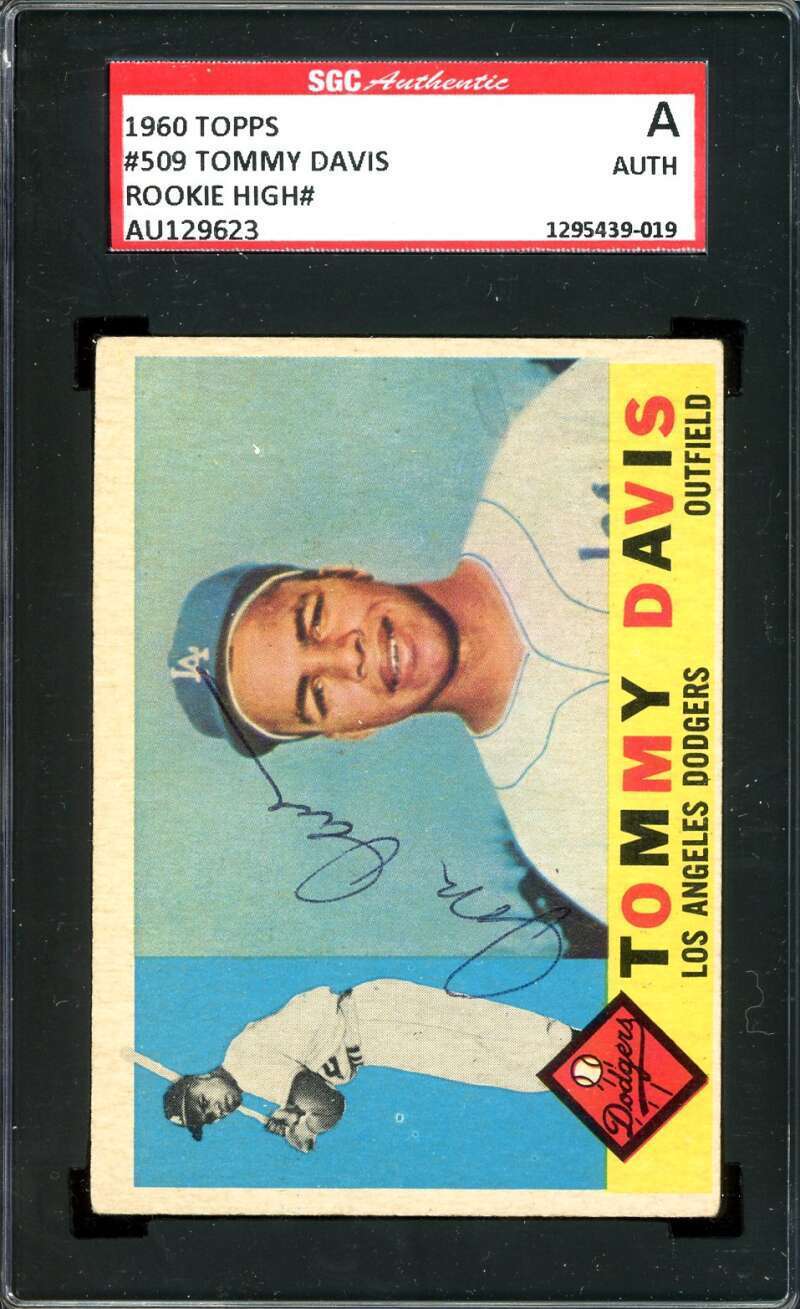 Tommy Davis SGC Coa Signed 1960 Topps Rookie High Autograph Image 1
